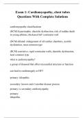 Exam 1: Cardiomyopathy, chest tubes Questions With Complete Solutions
