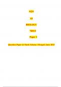 AQA AS BIOLOGY 7401&sol;2 Paper 2 Question Paper & Mark Scheme &lpar;Merged&rpar; June 2023