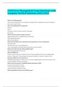 F100 Force Management Exam Questions with Complete Verified Solutions 2024&sol;2025