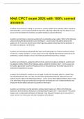 NHA CPCT exam 2024 with 100&percnt; correct answers