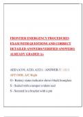 FRONTIER EMERGENCY PROCEDURES EXAM WITH QUESTIONS AND CORRECT DETAILED ANSWERS(VERIFIED ANSWERS) ALREADY GRADED A+