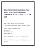 FRONTIER EMERGENCY PROCEDURES EXAM WITH CORRECT DETAILED ANSWERS ALREADY GRADED A+| LATEST 2024