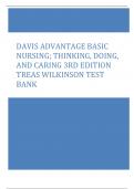 DAVIS ADVANTAGE BASIC  NURSING&semi; THINKING&comma; DOING&comma; AND CARING 3RD EDITION  TREAS WILKINSON TEST  BANK