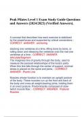 Peak Pilates Level 1 Exam Study Guide Questions and Answers (2024/2025) (Verified Answers).