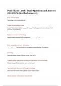 Peak Pilates Level 1 Study Questions and Answers &lpar;2024&sol;2025&rpar; &lpar;Verified Answers&rpar;&period;