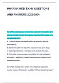 PHARMA HESI EXAM QUESTIONS  AND ANSWERS 20232024