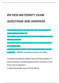 RN HESI MATERNITY EXAM  QUESTIONS AND ANSWERS