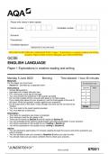2023 AQA GCSE ENGLISH LANGUAGE 8700/1 Paper 1 Explorations in creative reading and writing  Question Paper & Mark scheme (Merged) June 2023 [VERIFIED] GCSE ENGLISH LANGUAGE