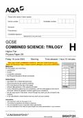 2023 &2022 AQA GCSE COMBINED SCIENCE: TRILOGY HIGHER TIRE Physics BUNDLE