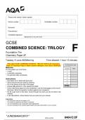 2023 AQA GCSE COMBINED SCIENCE: TRILOGY 8464/C/2F Chemistry  Paper 2F Question Paper & Mark scheme (Merged) June 2023 [VERIFIED]