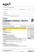 2023 AQA GCSE COMBINED SCIENCE: TRILOGY 8464/C/1F Chemistry  Paper 1F Question Paper & Mark scheme (Merged) June 2023 [VERIFIED]