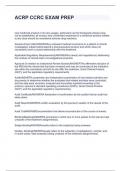 ACRP CCRC EXAM PREP Questions And Answers  2024
