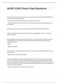 ACRP CCRC Exam Prep Questions And Answers 2024