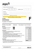 2023 AQA GCSE STATISTICS 8382/2F Foundation Tier Paper 2 Question Paper &  Mark scheme (Merged) June 2023 [VERIFIED] GCSE STATISTICS