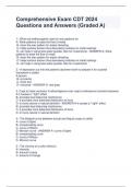 Comprehensive Exam CDT 2024 Questions and Answers &lpar;Graded A&rpar;