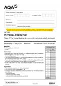 2023 AQA GCSE PHYSICAL EDUCATION 8582/1 Paper 1 The human body and movement in  physical activity and sport Question Paper & Mark scheme (Merged) June 2023 [VERIFIED] GCSE PHYSICAL EDUCATION