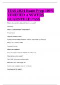 TEAS 2024 Exam Prep 100%  VERIFIED ANSWERS GUARNTEED PASS