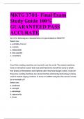 MKTG 3701- Final Exam Study Guide 100%  GUARANTEED PASS  ACCURATE
