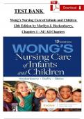 Test Bank for Wong’s Nursing Care of Infants and Children 12th Edition by Marilyn J. Hockenberry, Elizabeth A. Duffy, Karen Gibbs, Complete Chapters 1 - 34, Updated Newest Version
