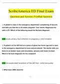 ScribeAmerica ED Final Exam Questions and Answers 2024 / 2025 | 100% Verified Answers
