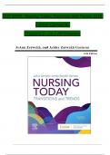 TEST BANK For Nursing Today: Transition and Trends, 11th Edition (Zerwekh), Verified Chapters 1 - 26, Complete Newest Version
