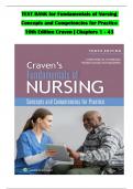 TEST BANK For Craven & Hirnle's Fundamentals of Nursing: Concepts and Competencies for Practice, 10th Edition by Christine Henshaw, Renee Rassilyer, Verified Chapters 1 - 43, Complete Newest Version