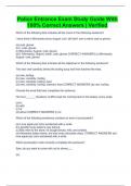 Police Entrance Exam Study Guide With 100&percnt; Correct Answers &vert; Verified