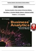 TEST BANK For Business Analytics: Data Analysis & Decision Making, 8th Edition by (S. Christian Albright, 2024) Verified Chapters 1 - 19, Complete Newest Version