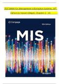 TEST BANK For Management Information Systems&comma; 10th Edition by Hossein Bidgoli&comma; Verified Chapters 1 - 14&comma; Complete Newest Version