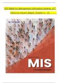 TEST BANK For Management Information Systems&comma; 11th Edition by Hossein Bidgoli&comma; Verified Chapters 1 - 14&comma; Complete Newest Version
