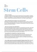Grade 10 Stem Cells Biology Notes