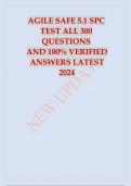 AGILE SAFE 5&period;1 SPC TEST ALL 300 QUESTIONS WITH VERIFIED CORRECT ANSWERS