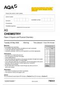 2023 AQA AS CHEMISTRY 7404/2 Paper 2 Organic and Physical Chemistry Question Paper & Mark scheme (Merged) June 2023 [VERIFIED]