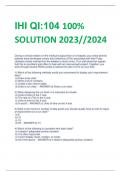 IHI QI:104 100%  SOLUTION 2023//2024