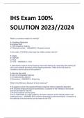 IHS Exam 100%  SOLUTION 2023//2024