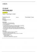 AQA A LEVEL Psychology paper 2 QUESTION PAPER June 2023