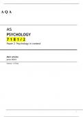 AQA AS LEVEL Psychology paper 2 Mark-scheme June 2023