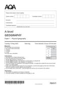 AQA A level Geography paper 1 QUESTION PAPER June 2023