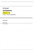AQA A level Geography paper 2 Mark-scheme June 2023