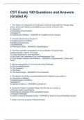 CDT Exam| 100 Questions and Answers (Graded A)