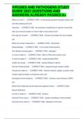 VIRUSES AND PATHOGENS STUDY GUIDE 2023 QUESTIONS AND ANSWERS ALREADY PASSED A&plus;
