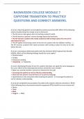 RASMUSSEN COLLEGE MODULE 7 CAPSTONE TRANSITION TO PRACTICE QUESTIONS AND CORRECT ANSWERS.