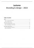Extensive summary all lectures branding & design 2024