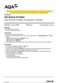 2023 AQA A-level RELIGIOUS STUDIES 7062&sol;2B Paper 2B Study of Religion and Dialogues&colon; Christianity Question Paper & Mark scheme &lpar;Merged&rpar; June 2023 &lbrack;VERIFIED&rsqb;
