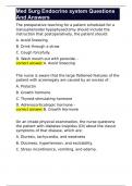 Med Surg Endocrine system Questions And Answers