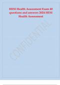 HESI Health Assessment Exam 40 questions and answers 2024 HESI Health Assessment HESI Health Assessment