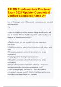 ATI RN Fundamentals Proctored Exam 2024 Update (Complete & Verified Solutions) Rated A+