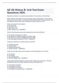 AZ US History B: Unit Test Exam Questions 2024.