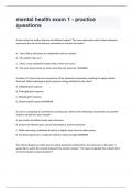 mental health exam 1 - practice questions with correct answers 2024