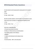 NFHS Baseball Rules Questions & Answers 2024 ( A+ GRADED 100% VERIFIED)
